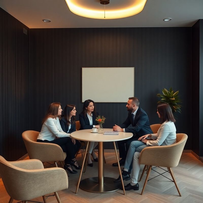 Echipă de consultanți în birou minimalist din Iași